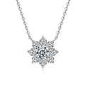 Moissanite Necklace Flower Pandent GRA Certified s925 Sterling Silver Plated 18k White Gold Fashion Necklaces for Women