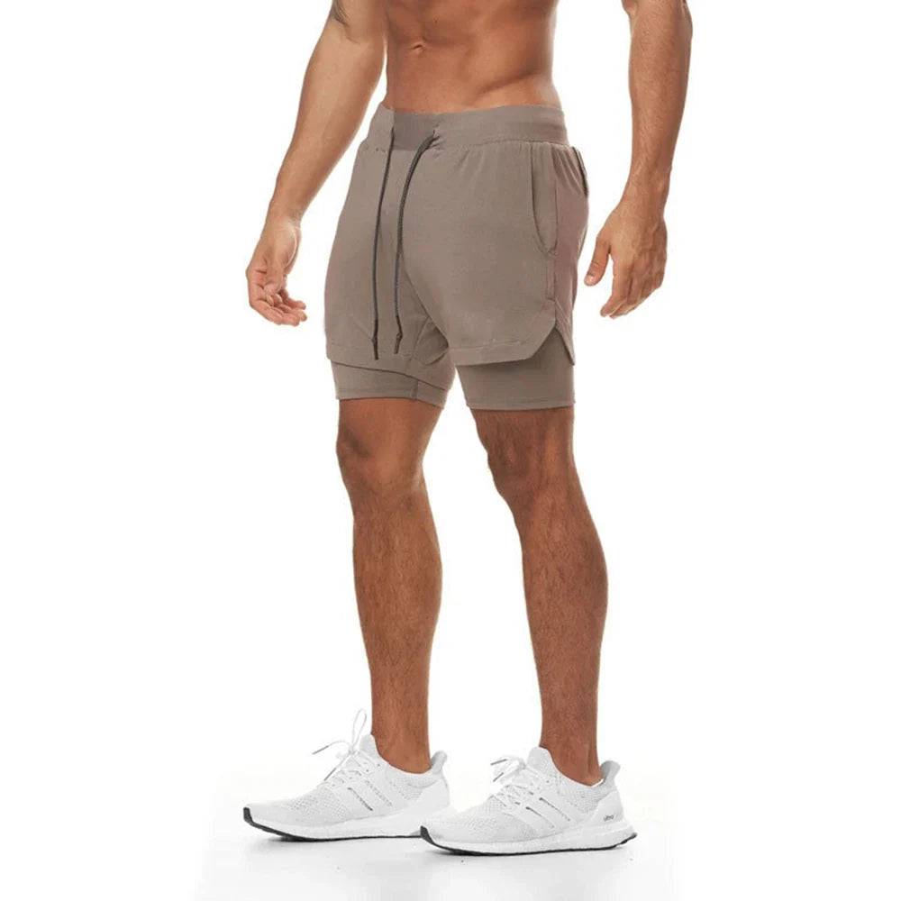 Plus 5XL Men's Fitness Shorts 2 IN 1 Jogger Streetwear Shorts Gym Bodybuilding Breathable Quick Dry Running Shorts Huge Size
