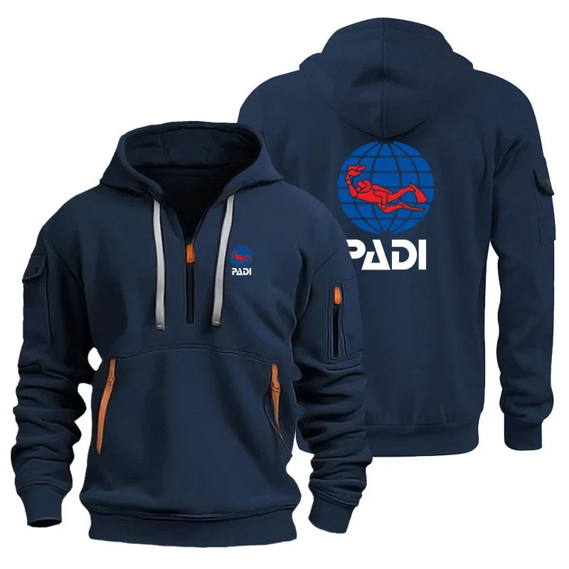 Padi's new men's casual sportswear, men's hooded sportswear, outdoor activity training clothes, printed fashionable home furnish