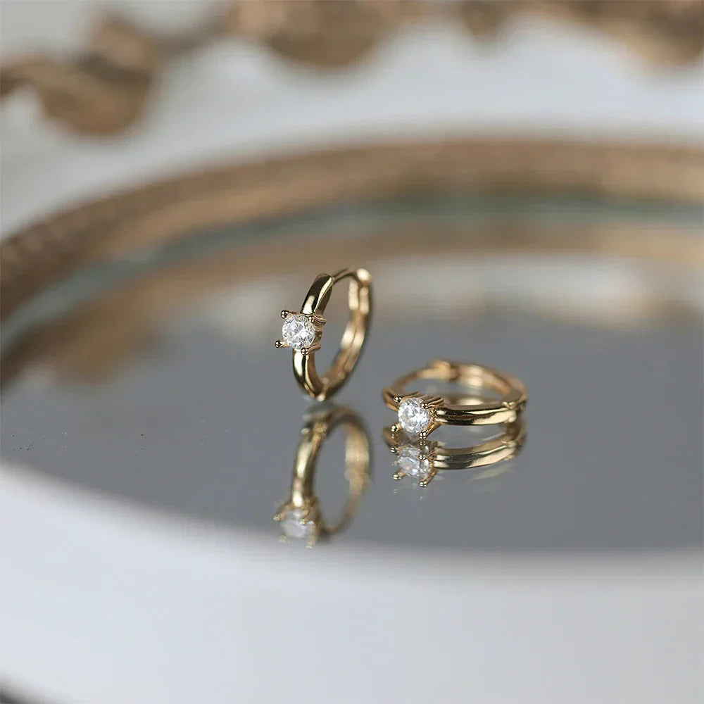 925 Sterling Silver Ear Buckle Snake Twisted Round Circle Microinlaid Zirconia Hoop Earrings For Women Pendientes Aro Rojos