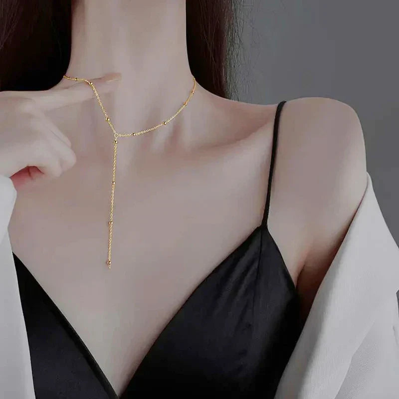 LATS New Luxury Colourful Long Tassel Necklace for Women Shiny Rhinestone Crystal Zircon Choker Bohemian Statement Jewelry Gifts