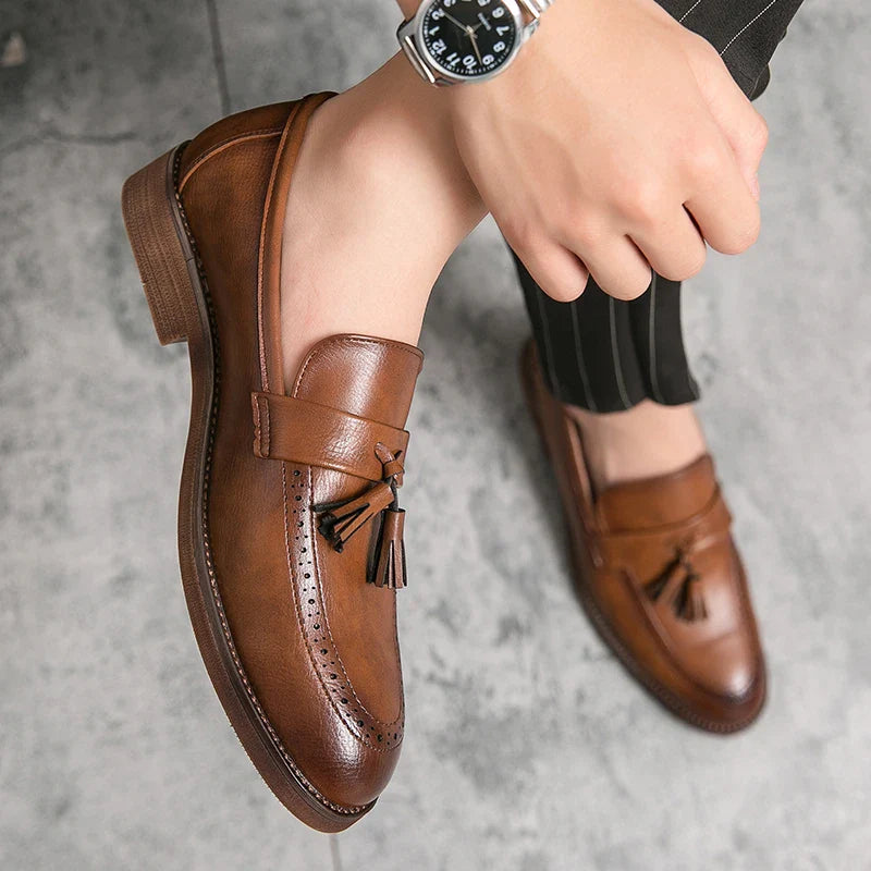 Spring Autumn New Men's Genuine Leather Casual Shoes Outdoor Work Shoes Office Dress Shoes Men's Wedding Shoes Free Delivery