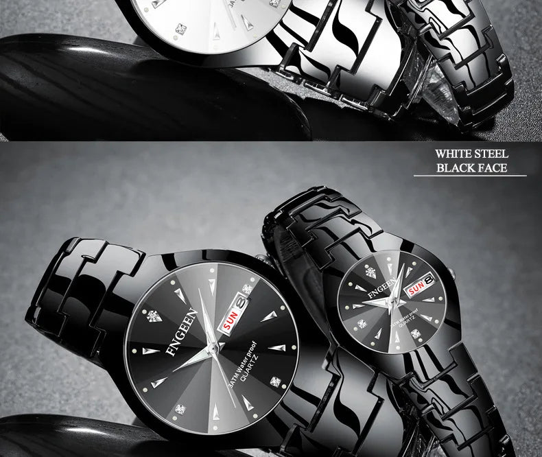 Relogio Feminino Couple Watch Men Quartz watch for Lovers Luxury Womens wristwatch Stainless Steel Waterproof