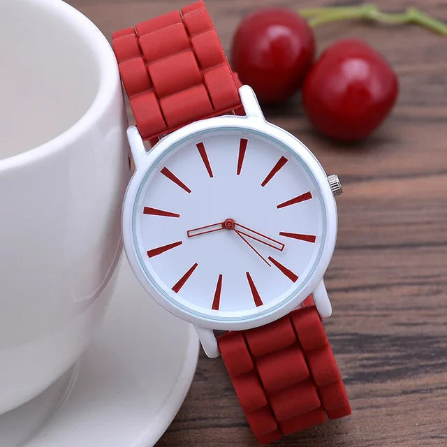 Women's Watches Ultrathin Silicone Ladies Bracelet Large Dial Korean Edition Female Student Fashion Quartz Wristwatch UTHAI CE76