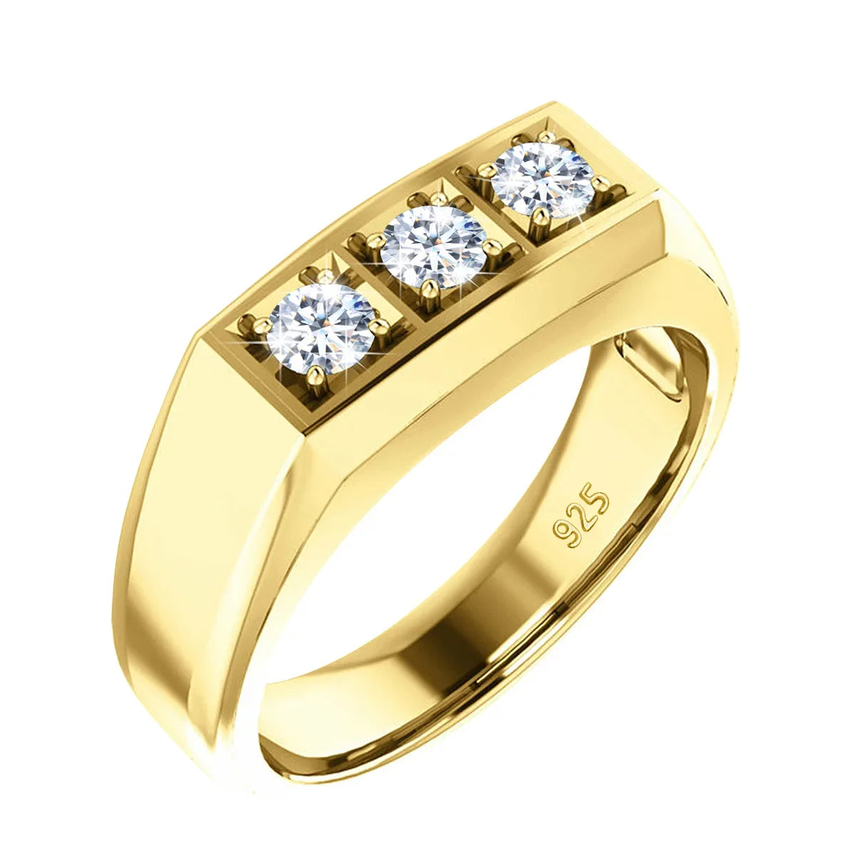3 Stone Rings For Woman 3mm D Color Moissanite With Certificate 100% 925 Sterling Silver Luxury Designer Engagament Jewelry Sale