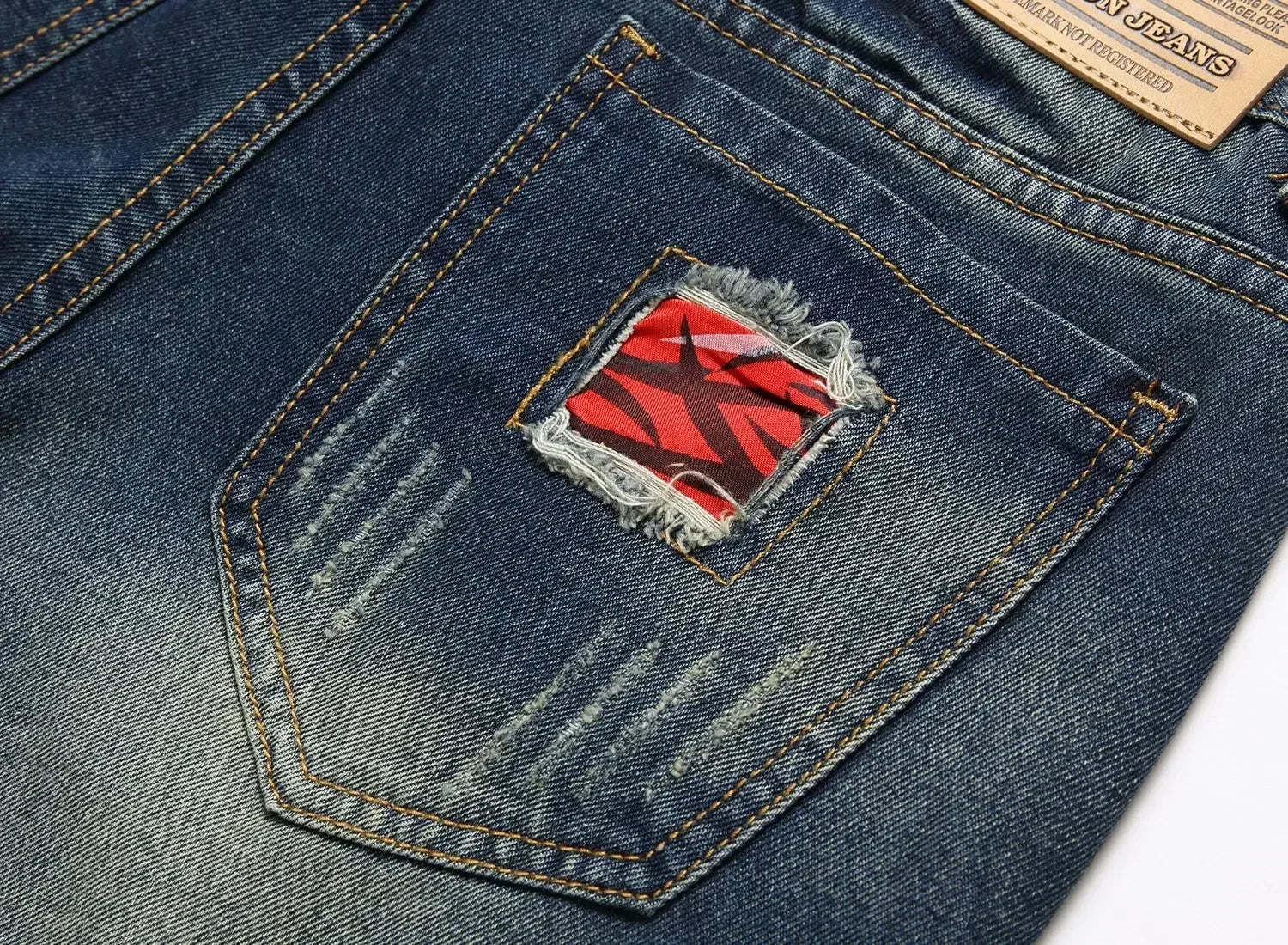 New Summer Vintage Washed Men Denim Shorts Casual Fashion Street Wear Ripped Hole Patches Distressed Male Straight Jeans Shorts