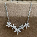 Exquisite Moissanite Diamond Necklace for Women Pure 925 Sterling Silver Flower Pendant Necklaces 2025 Trend Jewelry