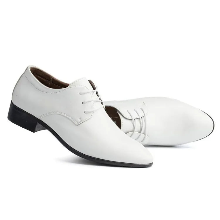 Men's Red Patent Leather Wedding Groomsmen Shoes Low Block Heel Business Formal Dress Shoes Trendy Casual Footwear