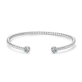 1CTTW 18k Plated Moissanite Bangles for Women 100% Solid S925 Silver Stackable Jewelry Adjustable Lab Diamond Bracelets