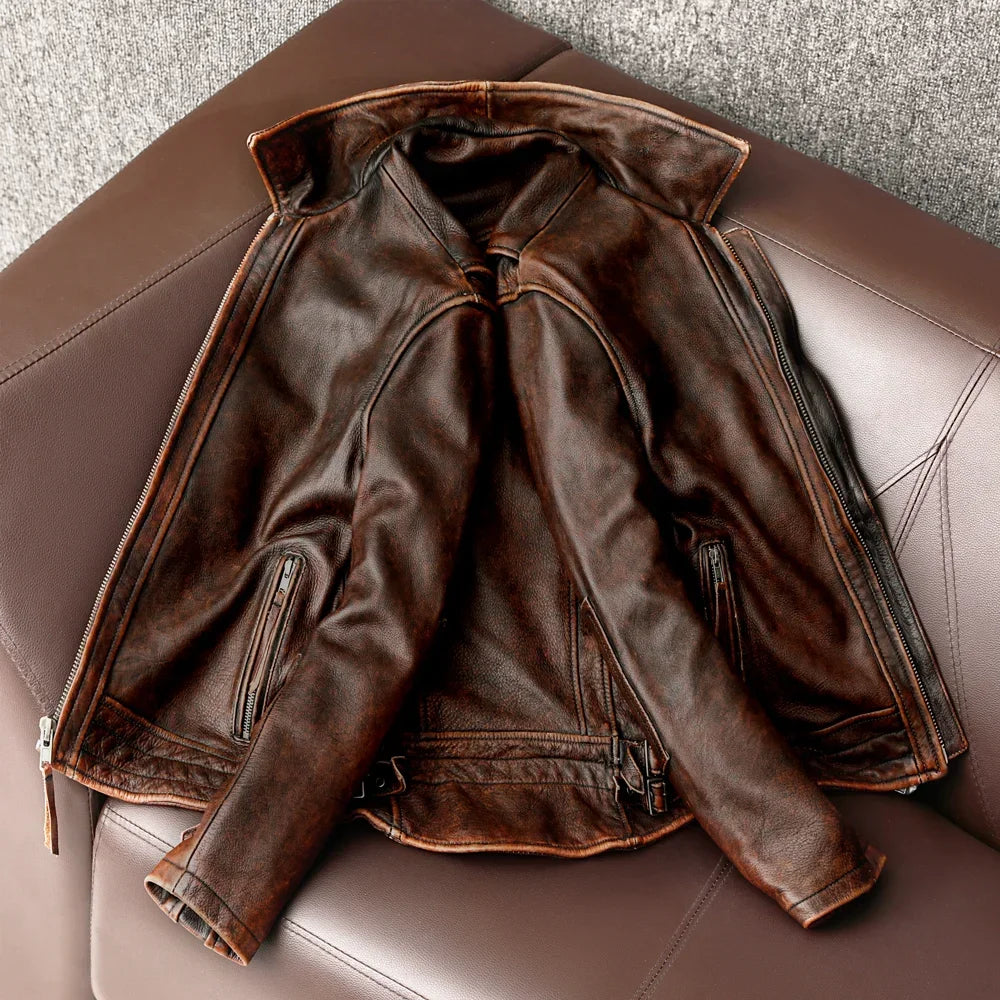 Jacket Vintage  Coat Man Slim Fashion Biker Clothing Asian Size S-6XL M697 Dropshipping