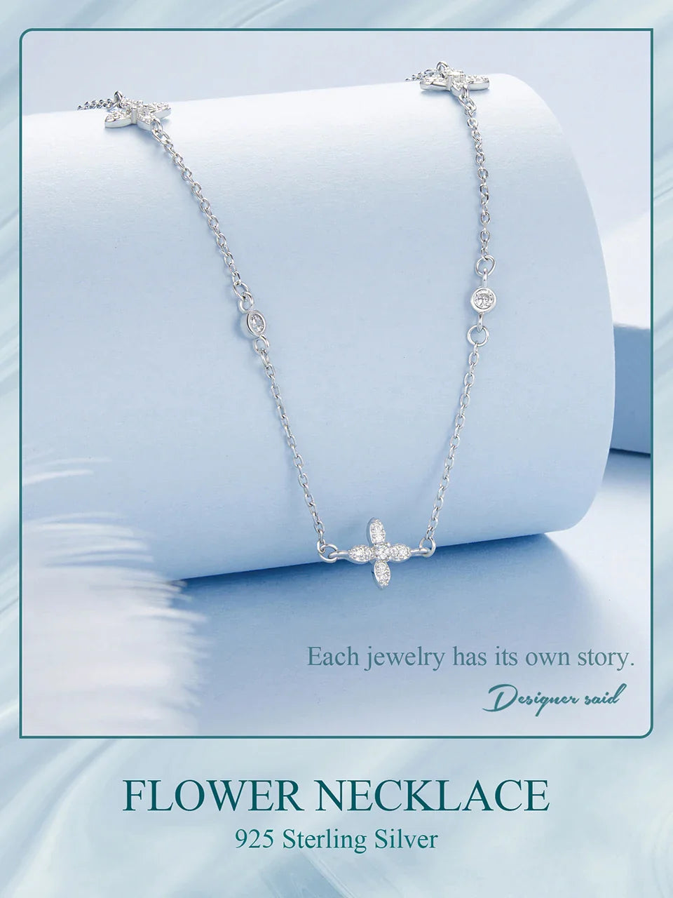925 Sterling Silver Flower Necklace for Women, Real Gold Plated Dainty Small Flower Charm Trendy Choker Necklace BSN406