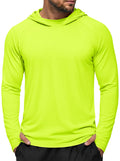 Men's UPF 50+ Hoodie Fishing Shirts Long Sleeve High Collar Mesh UV Sun Protection Rash Guard Swim Beach Running Hiking