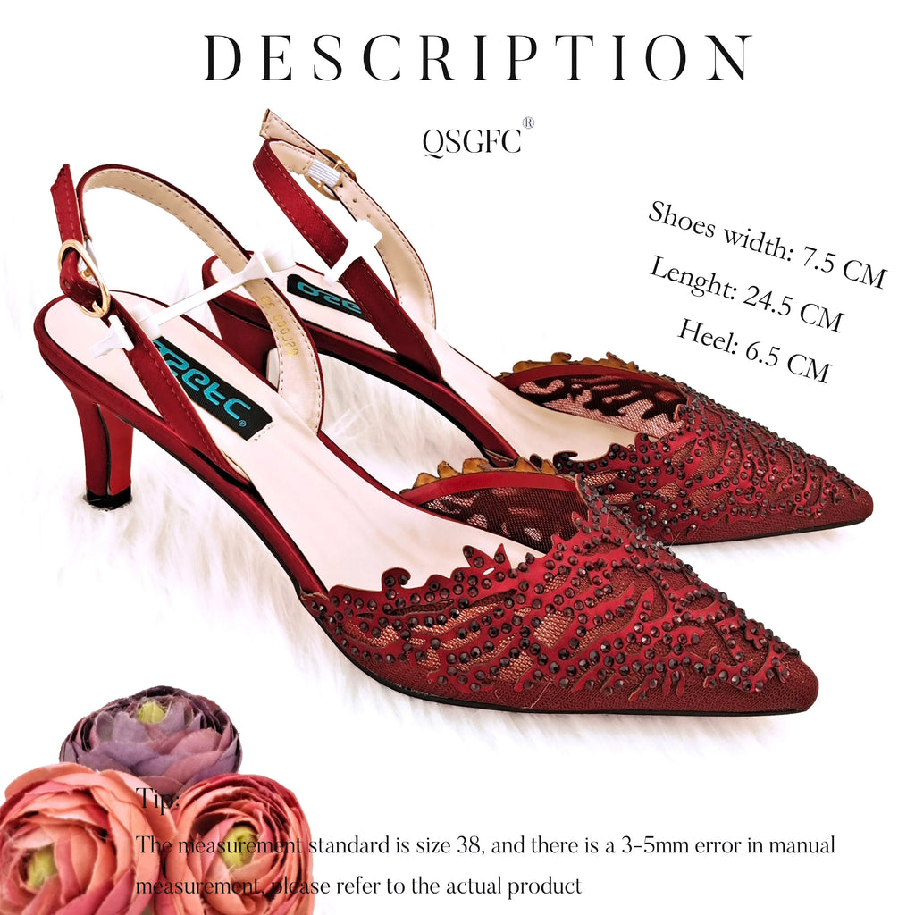 Hollow Coral Pattern Design Fashionable And Elegant Wear Ladies Shoes And Bag