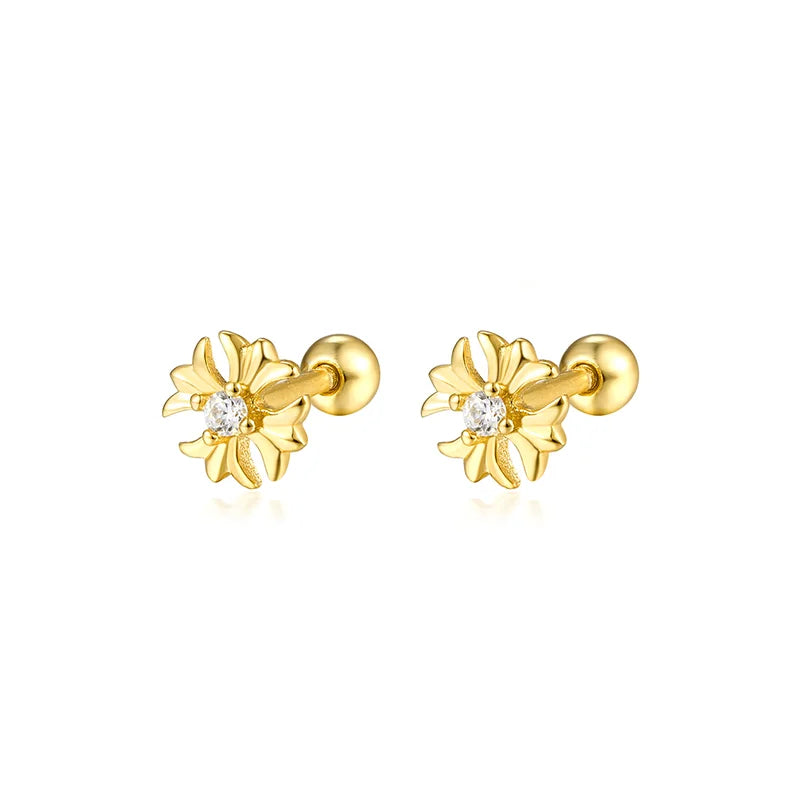 925 Sterling Silver Fashion Love Butterfly Romantic Star Crown Screw Stud Earrings for Women Ear Bone Piercing Jewelry