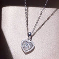 2.3mm Round Halo Moissanite Necklace Exquisite 14K Gold Filled Heart-shaped Pendant Necklaces For Valentine's Day Jewelry