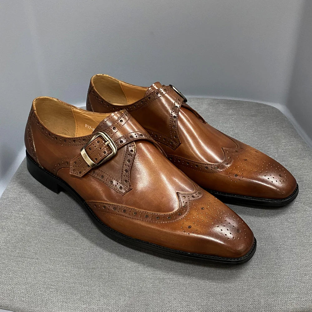 Men's Luxury Genuine Leather Dress Shoes – Formal Lace-Up Office Oxfords
