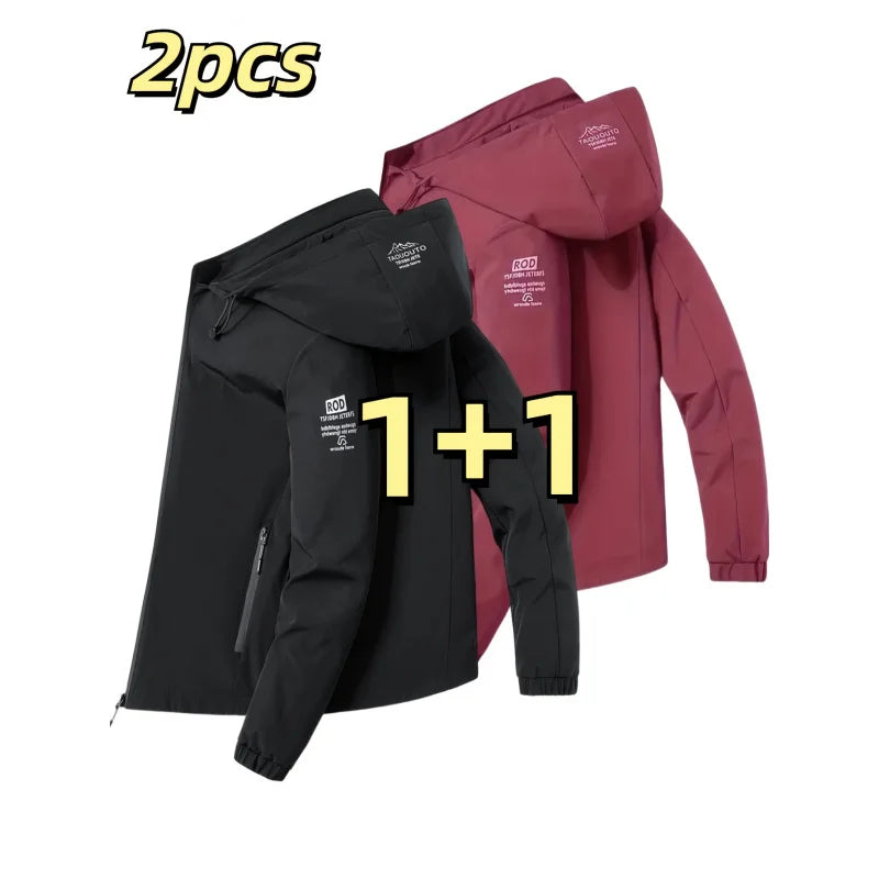 Windproof detachable hooded jacket Korean style trendy loose fashion casual men's jacket