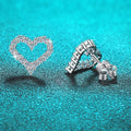 0.5/1cttw Heart Moissanite Stud Earrings for Women D Color Full Diamond Top Quality S925 Sterling Silver Wedding Jewelry