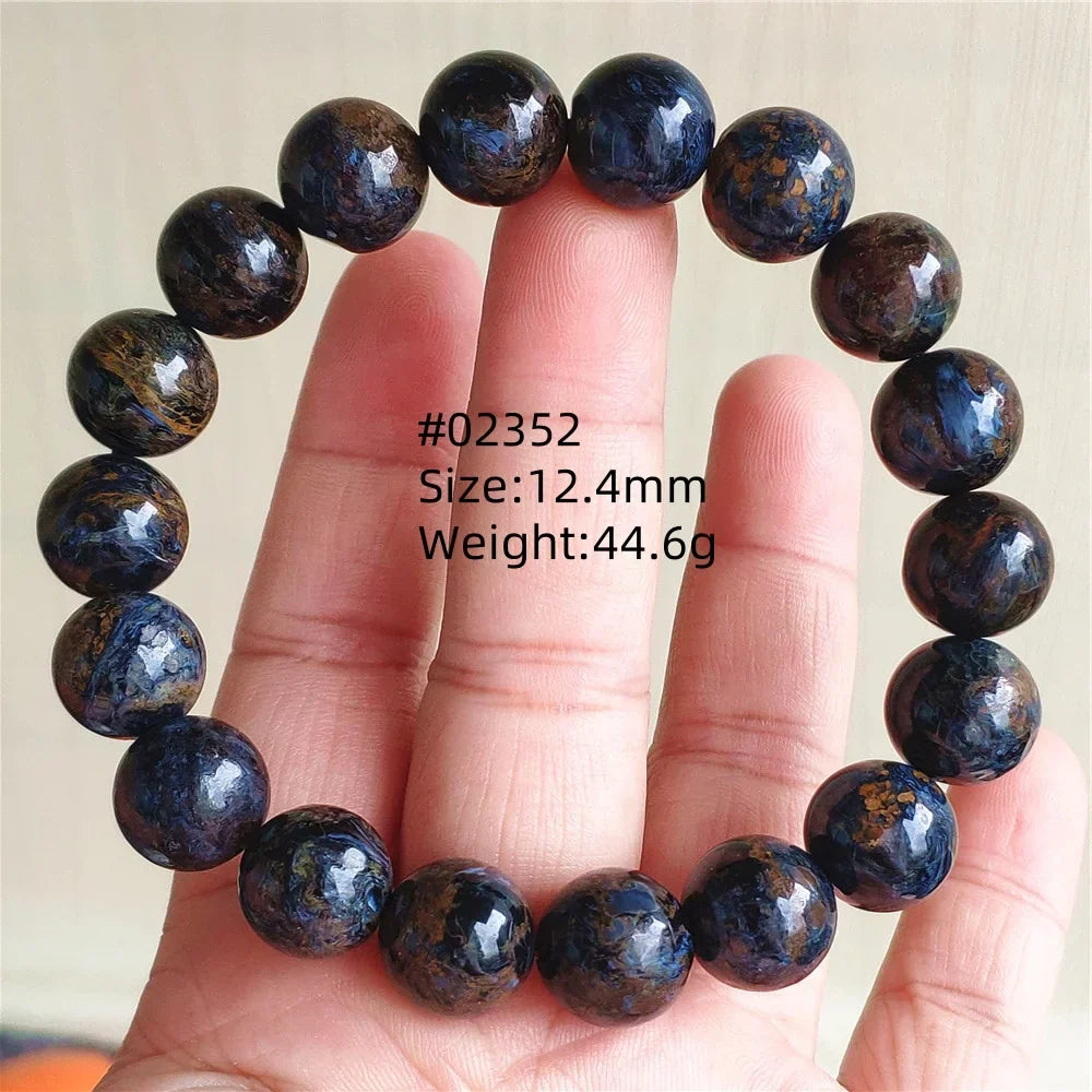 Natural Blue Pietersite Bracelet Women Men Beads Round Beads Chatoyant Cat Eye Fire Pietersite Namibia AAAAAA