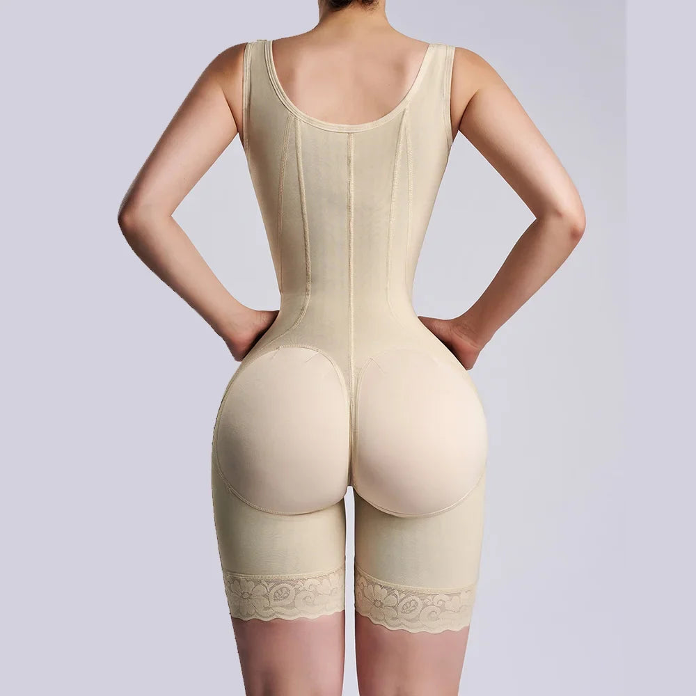 Hourglass Shapewear Mid-leg Adjustable Hook and Eye Bodysuit High Compression Faja Colombianas Tummy Control Underwear