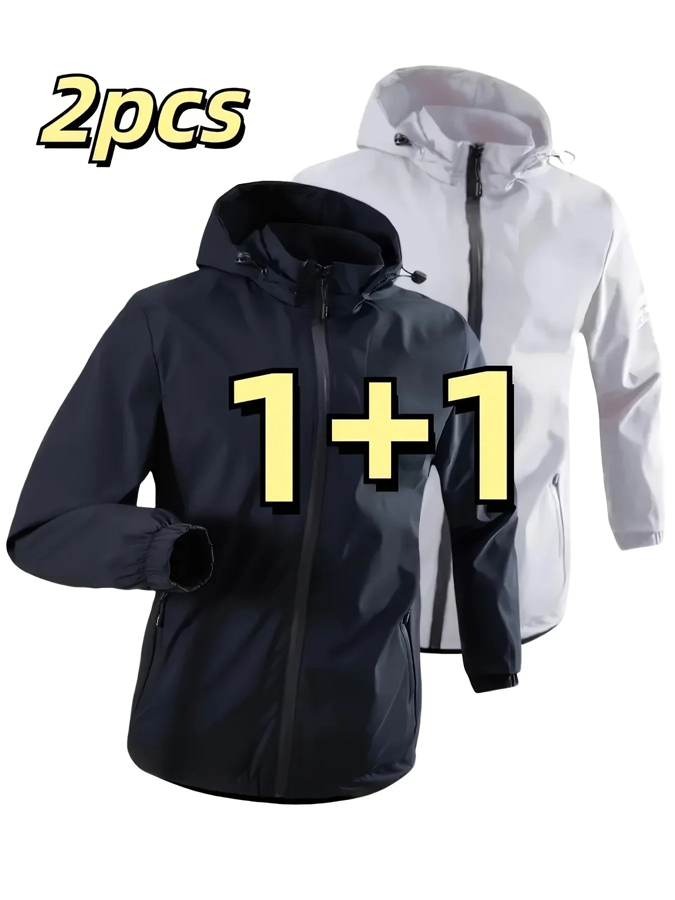 Windproof detachable hooded jacket Korean style trendy loose fashion casual men's jacket
