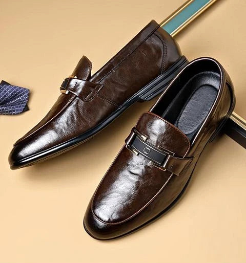 British Style Business Men's Formal Shoes Brown Slip-on Cheap Liquidation Elegant and Classic Leather Casual 39 Social Shoe Male