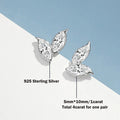 2-Leaves Moissanite Stud Earrings for Women 4Cttw Marquise Cut Lab Diamond Earring 925 Sterling Silver Ear Studs Fine Jewelry
