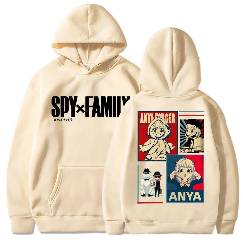 اليابان أنيمي Spy X Family آنيا فورجر هودي للرجال والنساء كاواي مانغا جمالي سويت شيرت صوف كبير الحجم خريف ملابس رياضية كاجوال
