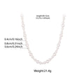 925 Sterling Silver Stackable Full Pearl Necklace Lucky Four-Leaf Clover Beads Strand Necklace for Elegant Women Gift
