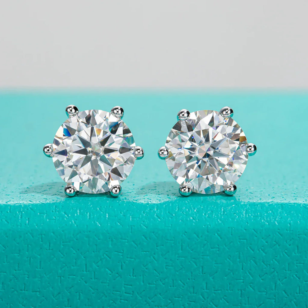 4/2/1ct Total Moissanite Stud Earrings 925 Sterling Silver Certificate Moissanite Earrings Jewelry Making Supplies