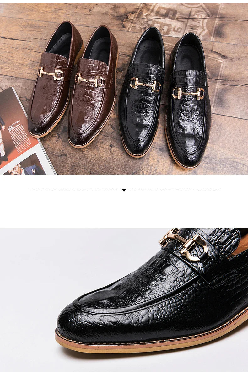 Trend Social Leather Shoes Men Wedding Party Office Leather Men's Dress Shoes  Classic Casual Business Shoes For Men Loafers