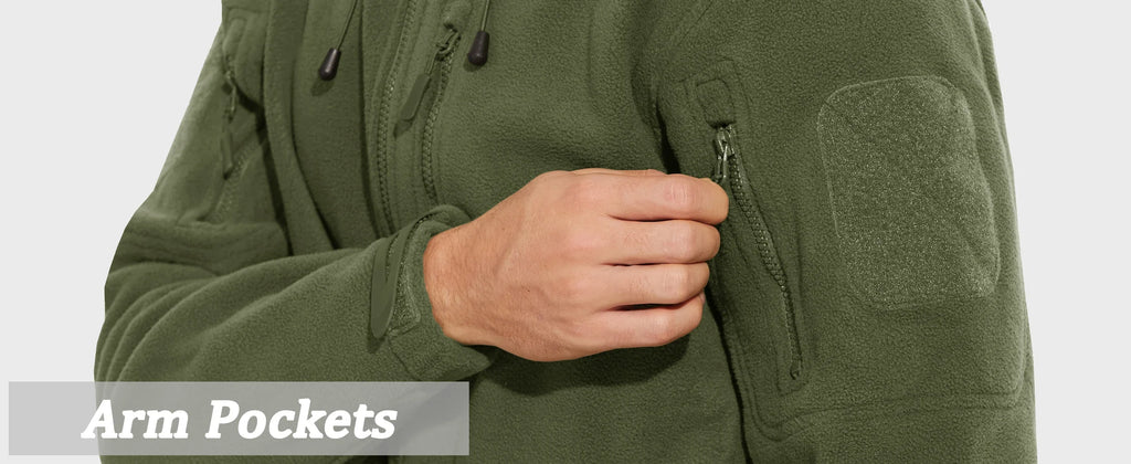 Fall Winter Men's Hooded Fleece Jacket Full Zip Up Soft Warmth Windproof Coat Outdoors Working Hiking Fishing Outerwear