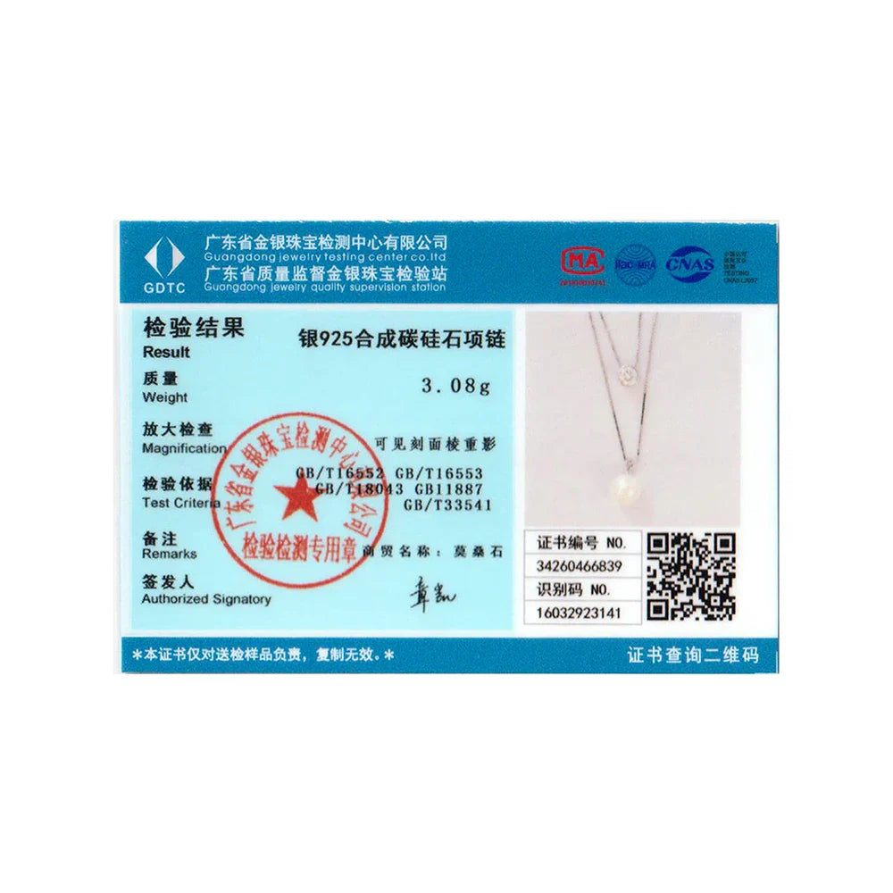 Moissanite Pearl Necklaces for Women, Dainty 925 Sterling Silver Choker Double Layer Necklace Elegant Jewelry Necklaces