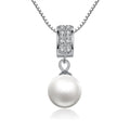 925 Sterling Silver Simulated Pearl Pendant Necklace Long Chain Necklace  Jewelry Wedding Necklace Accessories SCN030