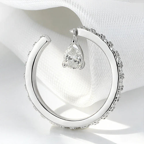 0.5CT Pear Cut All Moissanite Ring for Women Girlfriend Gifts Luxury Jewelry Lab Diamond Wedding Band 925 Sterling Silver