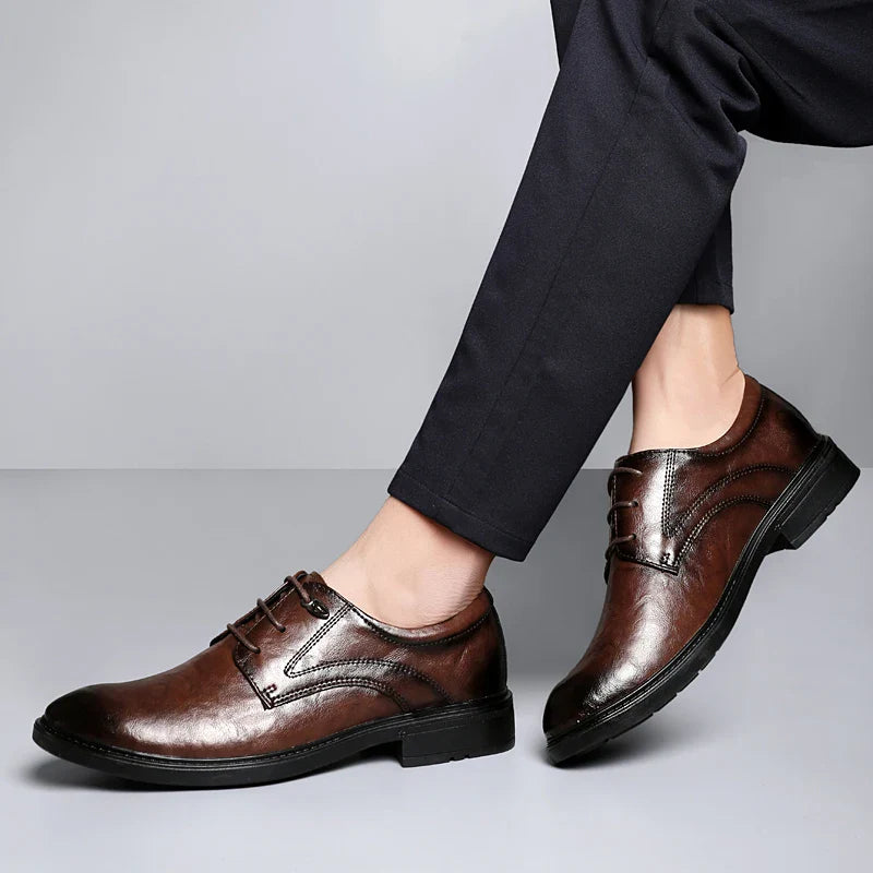 Men's Casual Shoes Genuine Leather Lace-Up Oxford Shoes For Men Fashion Sneakers Luxury Brand Male Derby Shoes Business Footwear