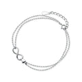 Sterling Silver 925 Clasp Lobster Chain Bracelet For Women  Infinite Love Simple Silver Fine Jewelry Female Gift Pulsera