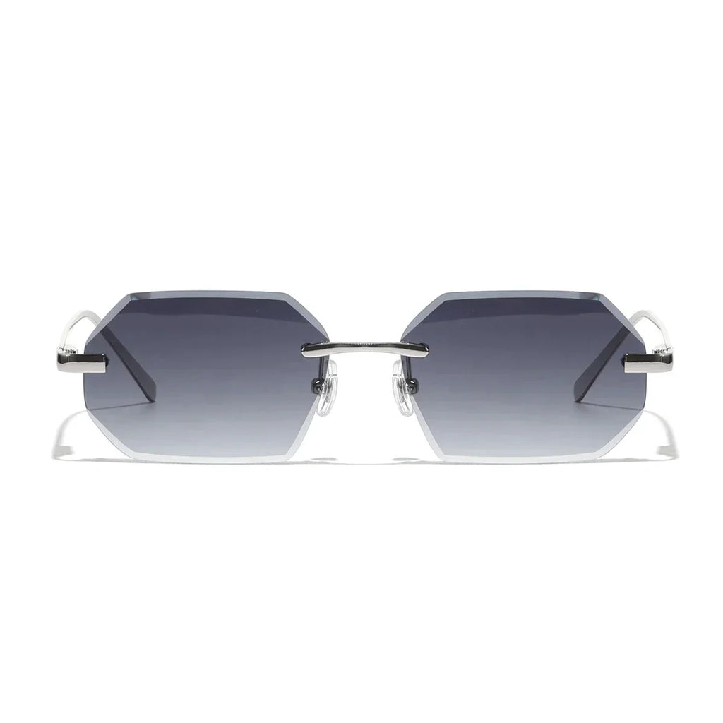 Sunglasses Men Brand Designer Fashion Rimless Sun Glasses Shades Diamond Cut Lens Ladies Frameless Metal Eye glasses