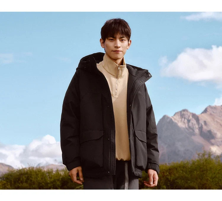 Down Jacket Men 2026 New Winter Couple Windproof Wear-Resistant and Warm Outdoor Contrasting Colors Outerwear