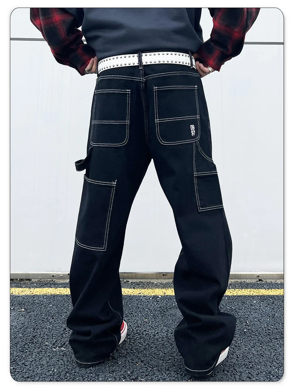 Retro Black Fashion Work Jeans Men Casual Straight-Leg Classic Work Denim Trousers Korean Brand Pant Men's Summer Pants