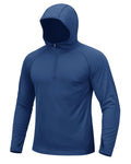 Mens 1/4 Zip UPF 50+ Shirts Sun Protection Running Surfing Athletic Shirt Lightweight Rash Guard Long Sleeve Hoodie