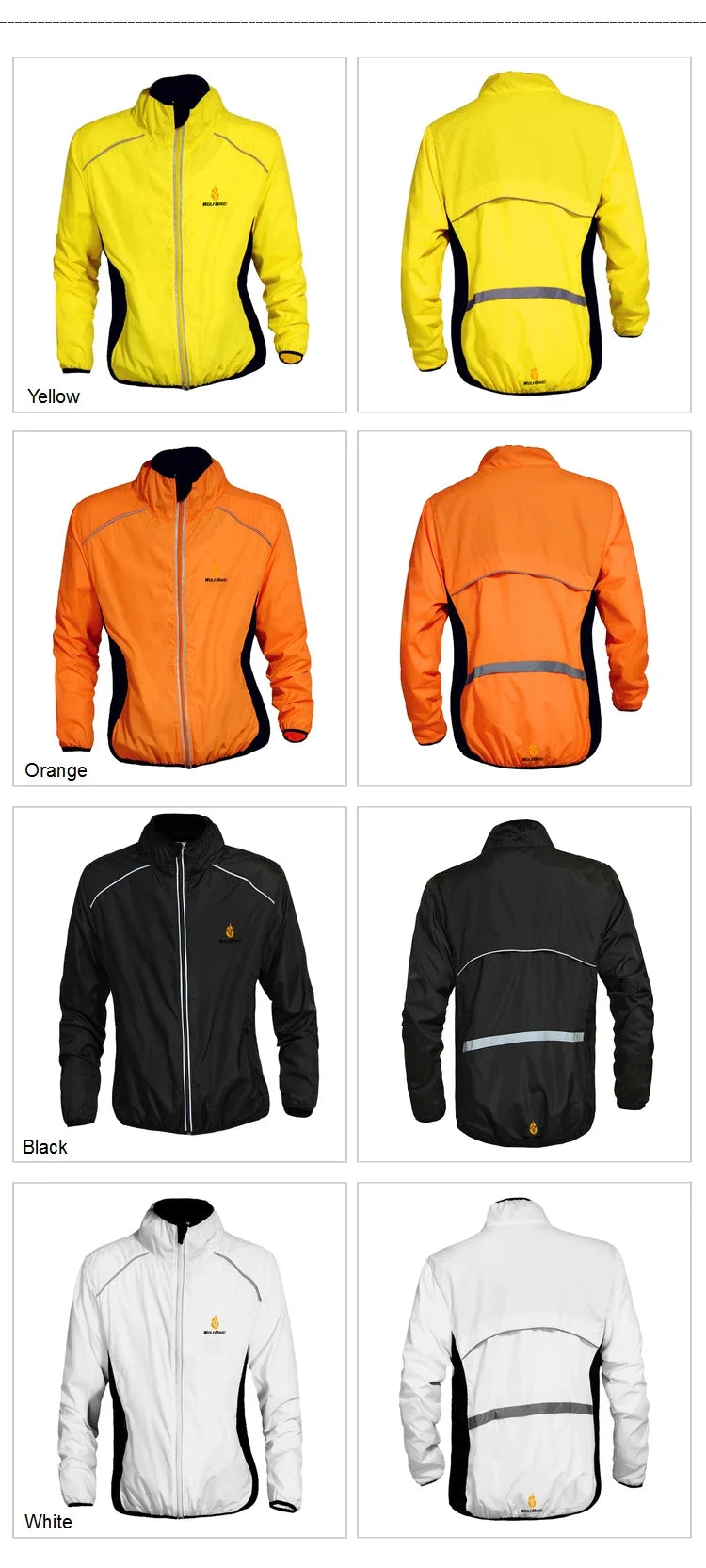 Men Windproof Water-repellent Reflective Cycling Jacket MTB Bicycle Long Sleeve Windbreaker Bike Coat Jersey
