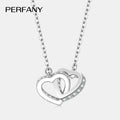 All Moissanite Necklace for Women S925 Pure Silver Double Heart Design Laboratory Diamond Pendant Fashion Luxury Jewelry