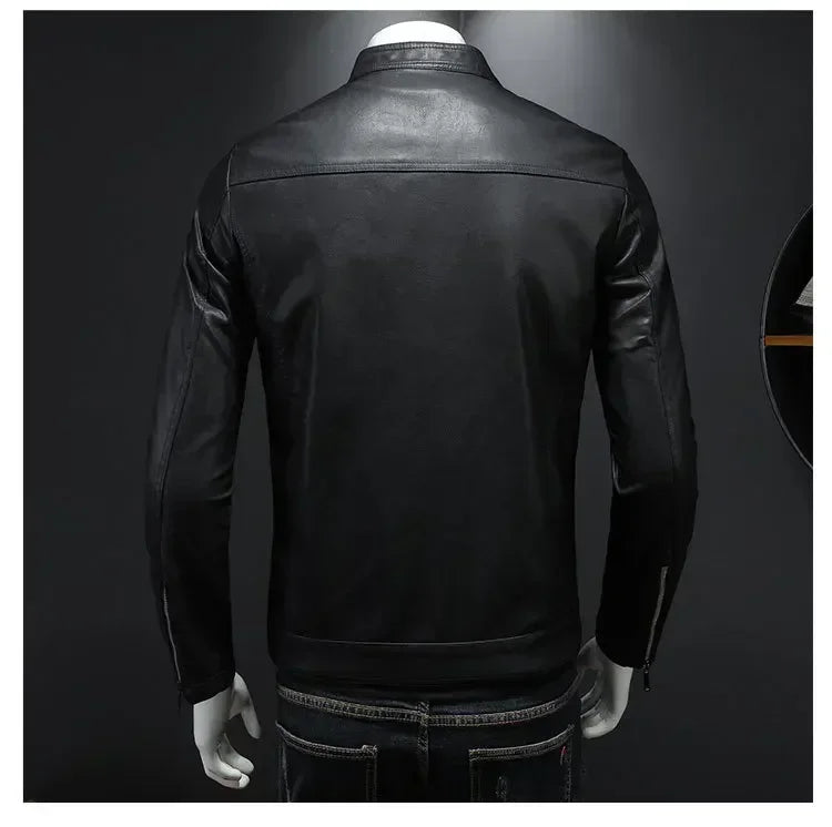 Men Leather Jacket Motorcycle Streetwear Baseball Outdoor Bomber Casual coat Men Autumn Motorcycle Windbreaker Male Outwear