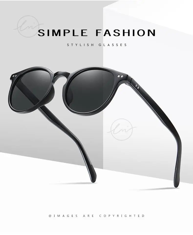 Retro Round Sunglasses Women Men Ultralight TR90 Polarized Unisex Driving Shades Vintage Sun Glasses UV400 Gafas De Sol