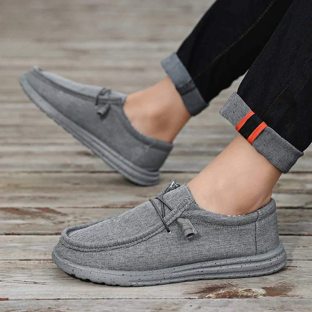 Plus Size Men's Solid Color Breathable Slip On Classic Loafer Shoes Comfy Casual Durable Lightweight Walking Shoes