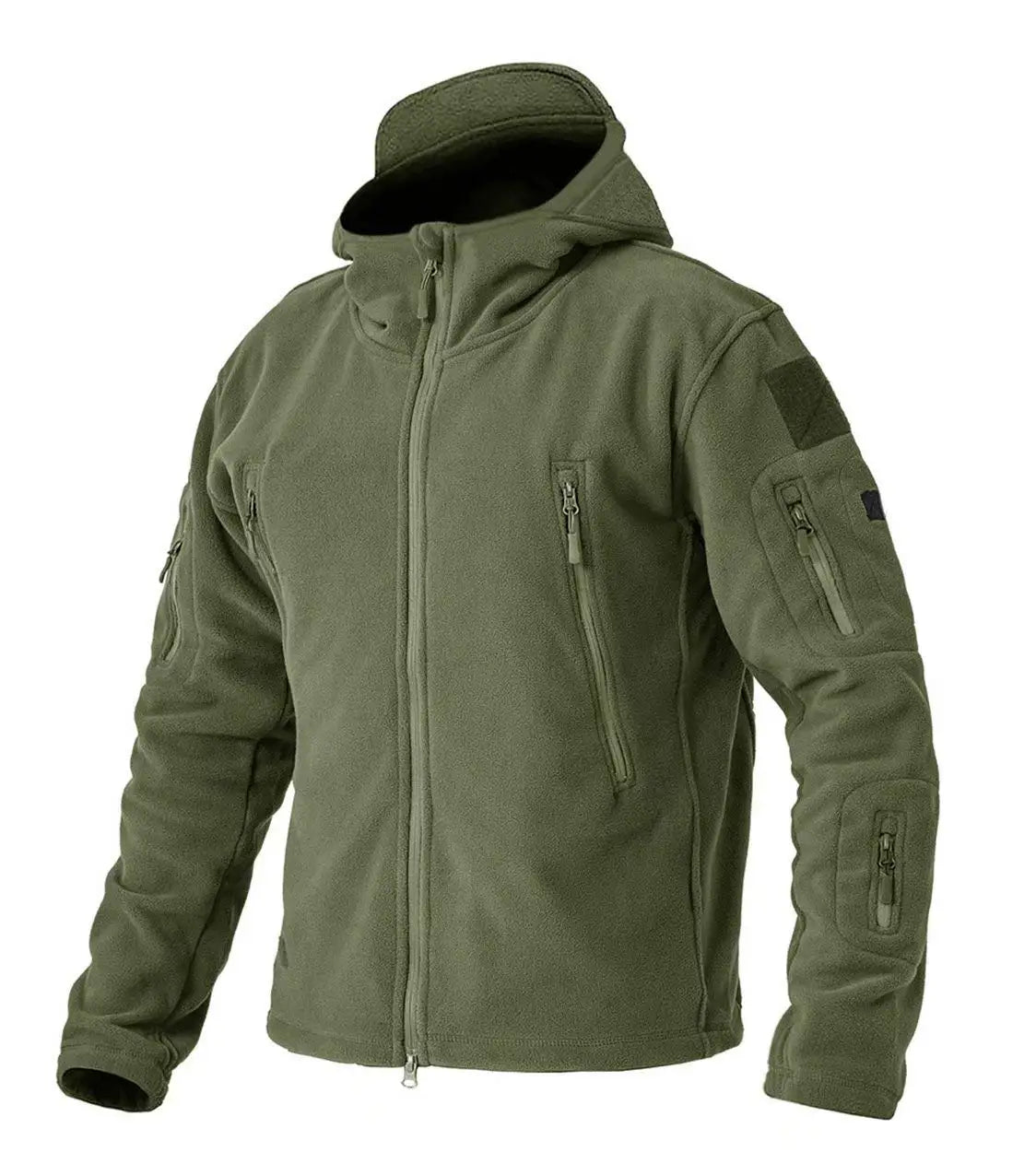 TACVASEN Winter Hooded Coats Mens Fleece Jackets Full Zip Up Multi-Pockets Fishing Hiking Climbing Outerwear Causal Parka Tops