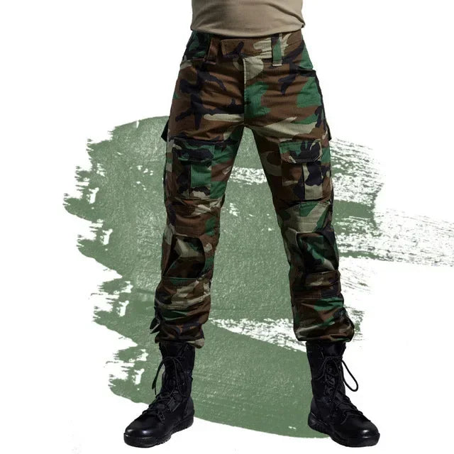 Tactical Pants Hunting Cargo Pants Men Knee Pad Training outdoors Camouflage Clothes Hunter Field Hiking Trouser Woodland