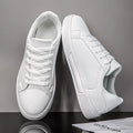Business Casual Men's Shoes Soft Women Shoes Comfortable Casual PU Leather Shoes for Men Autumn Solid White Men Sneakers