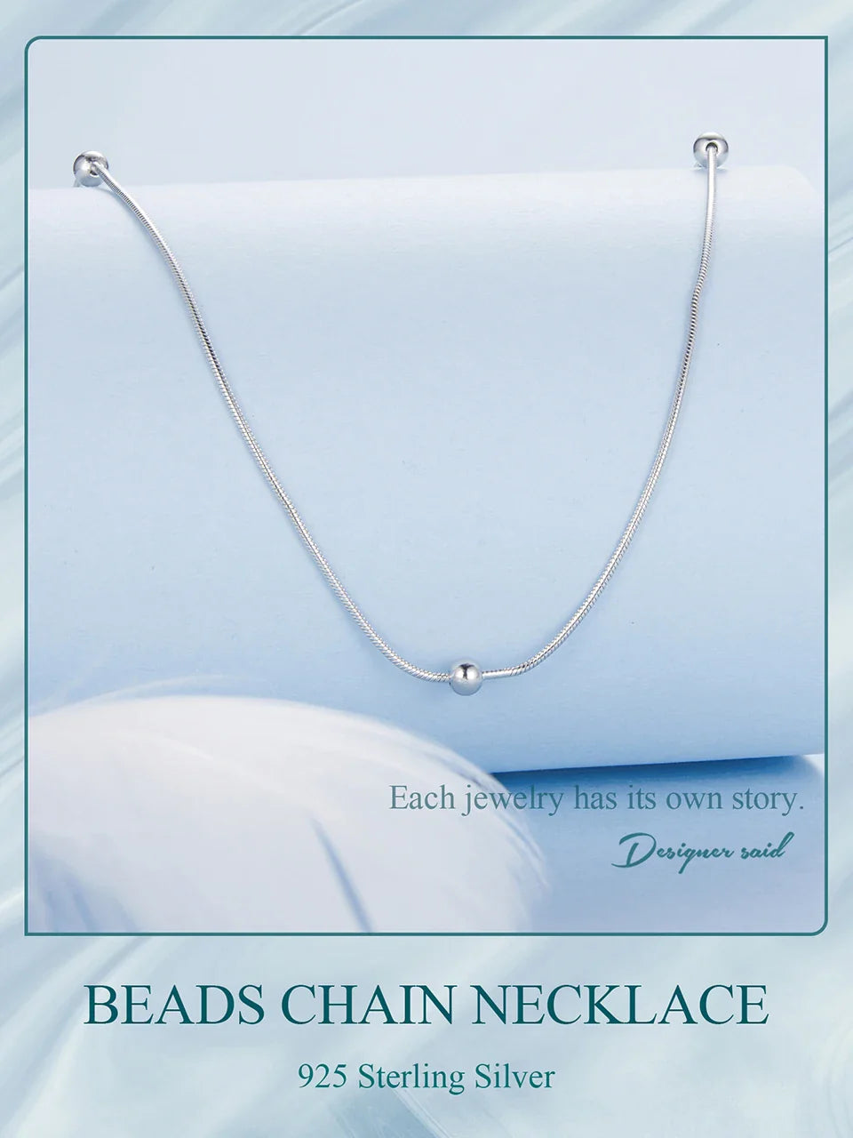 Gold Plated Beads Snake Chain Necklace for Women, 925 Sterling Silver Adjustable Basic Chain Necklace Wedding Jewelry
